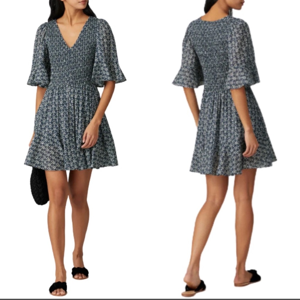 La Vie Rebecca Taylor petula smocked mini dress size large